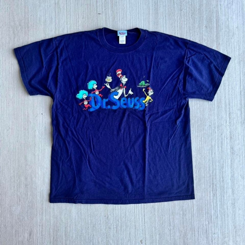 Vintage Y2K Dr. Seuss Graphic Shirt front graphic‎ Retro Cartoon MENS XL - Picture 5 of 5